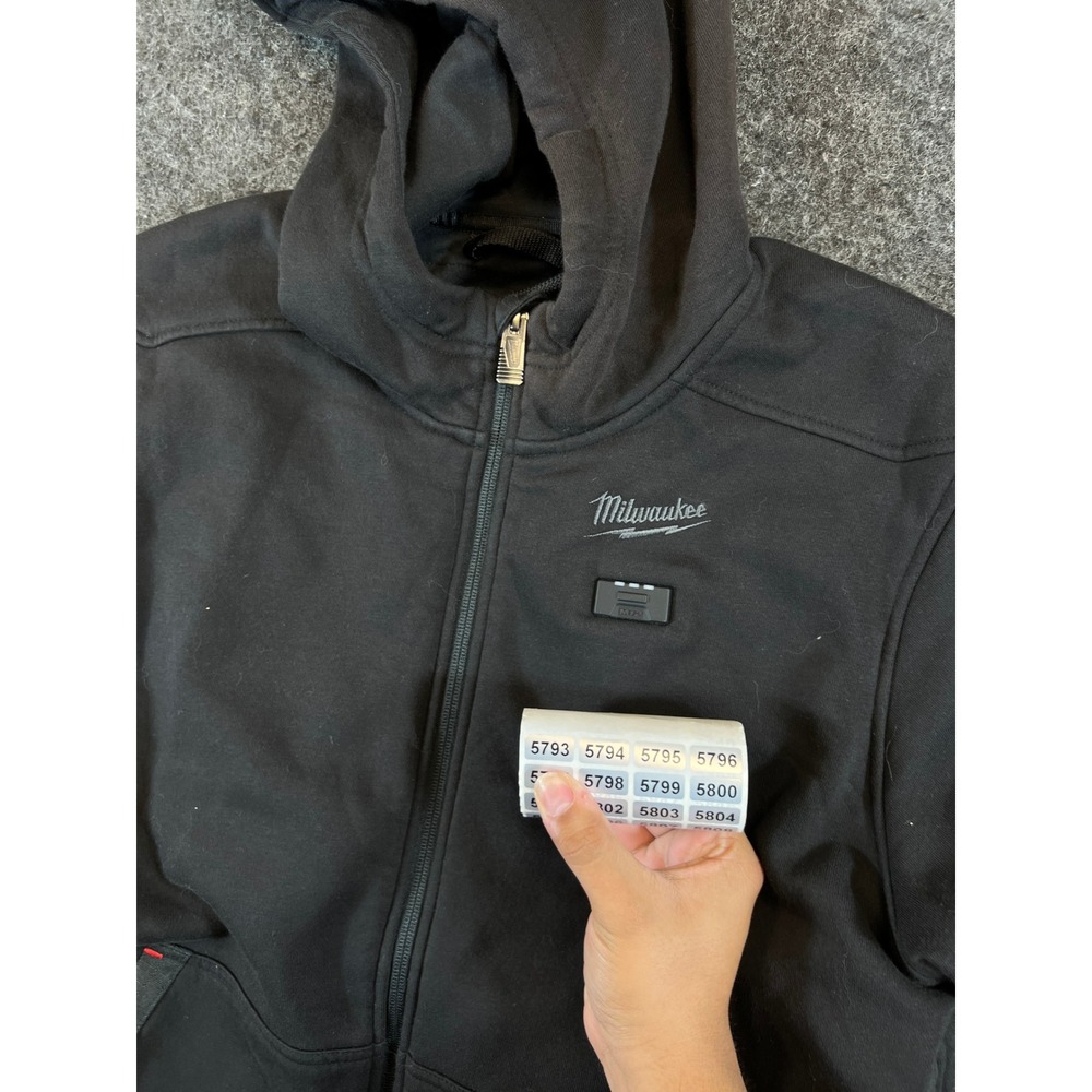 Milwaukee M12 Heated Gear Black Full Zip Hoodie Sweatshirt F200 Mens XL Utility - Picture 12 of 12
